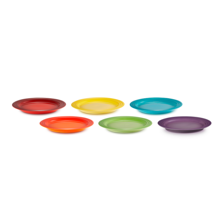 Stoneware Rainbow Set of 6 Side Plates