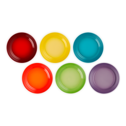 Stoneware Rainbow Set of 6 Side Plates