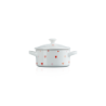 Mini Cocotte Redonda Corações Branco 10cm - L'Amour
