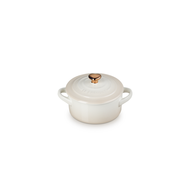 Petite Casserole Meringue with Gold Heart Knob - L'Amour