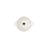 Petite Casserole Meringue with Gold Heart Knob - L'Amour