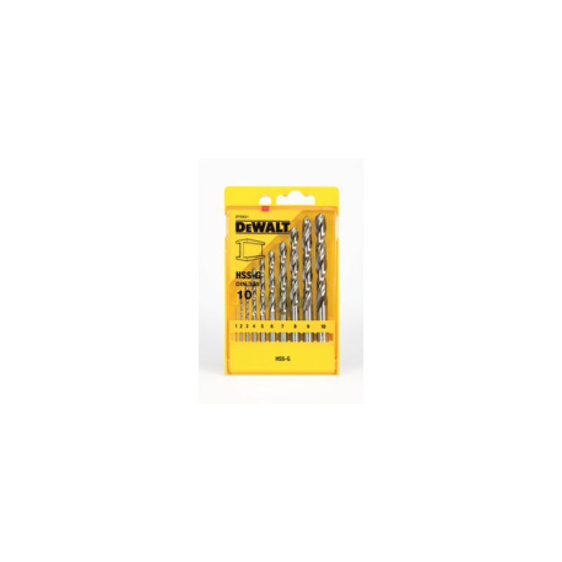 DeWalt set of 19 HSS-G drill bits DIN 338 1-10mm