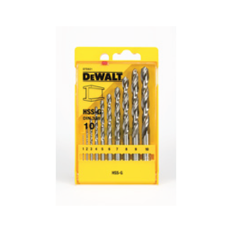 DeWalt set of 19 HSS-G drill bits DIN 338 1-10mm
