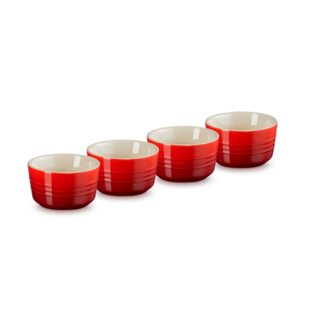 Set 4 Mini Ramekins Stoneware 100ml Cerise