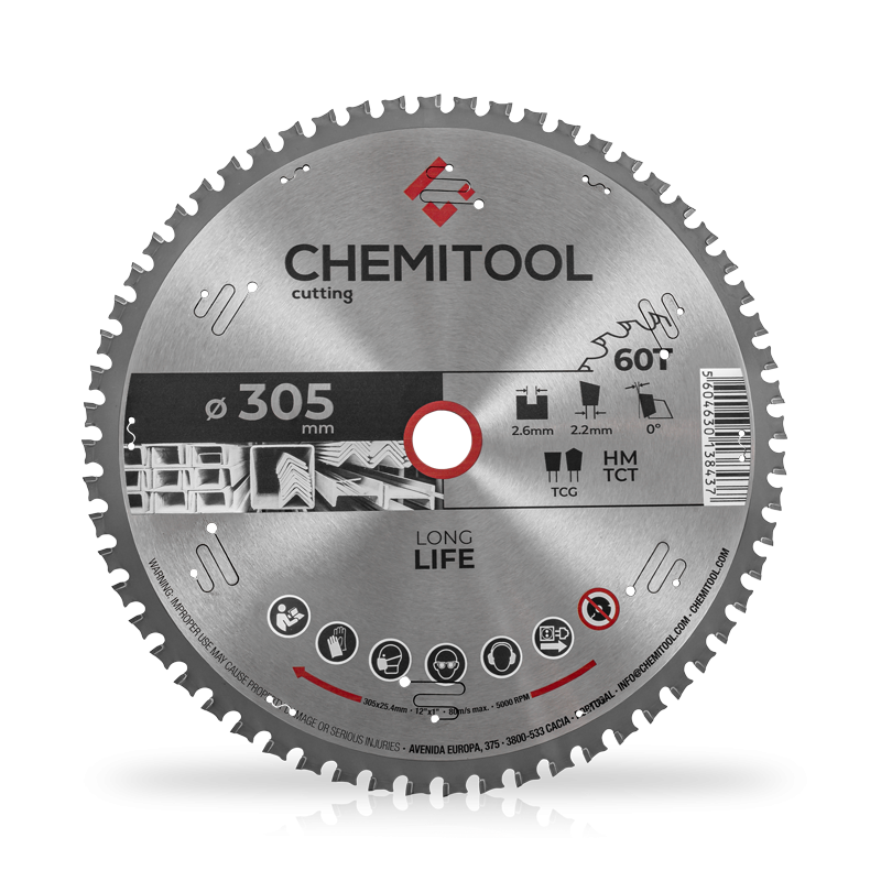 Disco Pastilhado Aço 305x25,4 Z60 CHEMITOOL CUTTING
