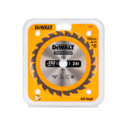 Hoja para sierra circular portátil para construcción DeWalt (152mm x 20mm x 24D)