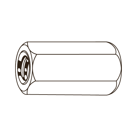 CHEMITOOL FASTENERS Hexagon Connection Nut DIN 6334 M6 |6| White Zinc plated
