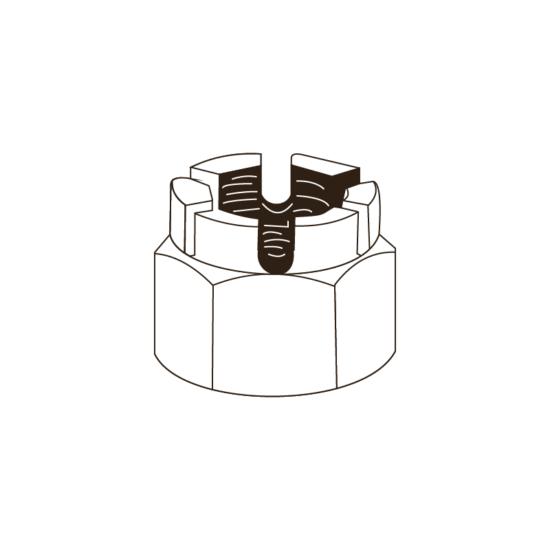 CHEMITOOL FASTENERS Hexagonal Castle Nut DIN 935 M39 |6| White Zinc plated CHEMITOOL FASTENERS Hexagonal Castle Nut DIN 935 M39 |6| White Zinc plated