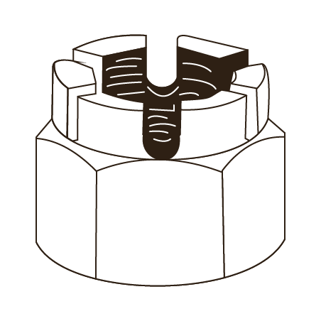 CHEMITOOL FASTENERS Hexagonal Castle Nut DIN 935 M39 |6| White Zinc plated