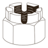CHEMITOOL FASTENERS Hexagonal Castle Nut DIN 935 M39 |6| White Zinc plated