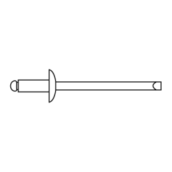 CHEMITOOL Blind Head Rivet 4x10 White RAL 9010