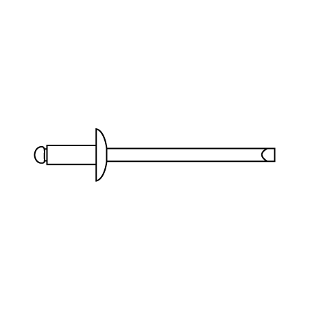CHEMITOOL Blind Head Rivet 4x10 White RAL 9010