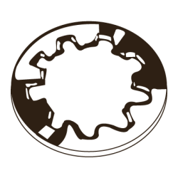CHEMITOOL FASTENERS Serrated Lock Washer Internal Teeth DIN 6798J M6 4.8 without Finishing