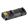 Carregador Duplo DeWalt XR Flexvolt Para Baterias Carril XR 54V / 18V / 14,4V / 10,8V Li-Ion