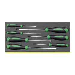 Bandejas TCS 1/3 de Herramientas com Juego de Llaves de Fenda para Ranuras y Estrella Phillips DRALL+ STAHLWILLE 7770 g