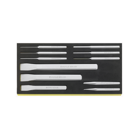 STAHLWILLE TCS 1/3 Tray System with Punches + Chisels (11 un.)