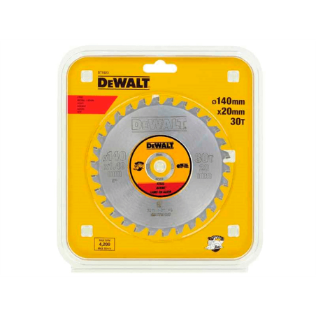 Lâmina para serra circular portátil para aço DeWalt (140mm x 20mm x 30D)