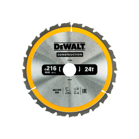 Lâmina para serra circular estacionária DeWalt (216mm x 30mm x 24D)
