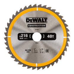DeWalt Construction blade (216mm x 30mm x 40T)