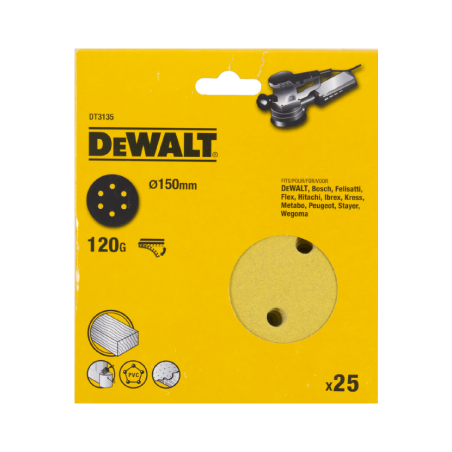 25 Discos De Lixa Com Velcro 150mm DeWalt G120