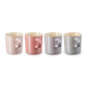 SET 4 TAZAS METALLICS CHIFF/ROSA/MIST GR