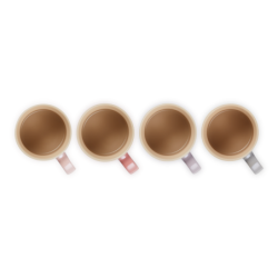 SET 4 TAZAS METALLICS CHIFF/ROSA/MIST GR