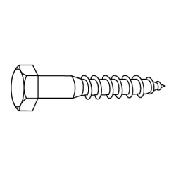CHEMITOOL FASTENERS Hexagonal Head Choach Screw DIN 571 7X70 A2 Passivated Stainless Steel