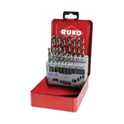 RUKO Set Of 19 Spiral Bits DIN 338 Type N, HSS-G Flat