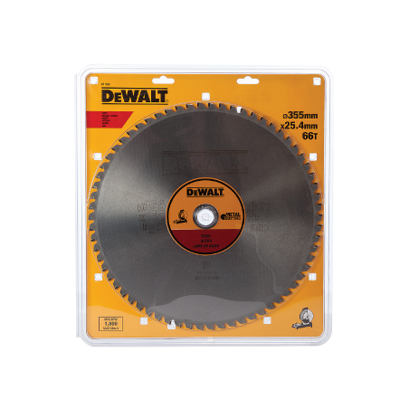 Lâmina para serra circular estacionária para aço DeWalt (355mm x 25.4mm x66D)