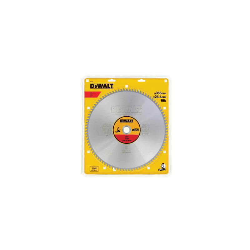 Hojas para sierra circular estacionarias para acero DeWalt (355mm x 25.4mm x 90D) Hojas para sierra circular estacionarias para acero DeWalt (355mm x 25.4mm x 90D)