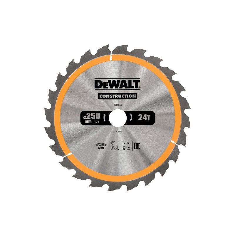 Lâmina para serra circular estacionária DeWalt (250mm x 30mm x 24D) Lâmina para serra circular estacionária DeWalt (250mm x 30mm x 24D)