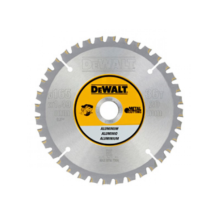 DeWalt  Blade for cordless circular saw for aluminum (165mm x 20mm x 36D)