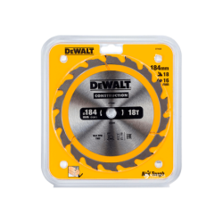 Hoja para sierra circular portátil para construcción DeWalt (184mm x 16mm x 18D)