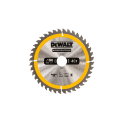 Hoja para sierra circular portátil para construcción DeWalt (190mm x 30mm x 40D)