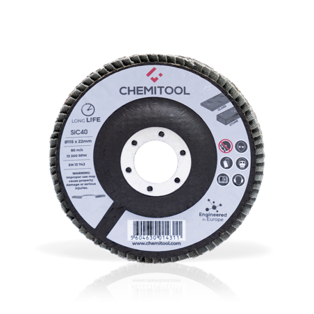 CHEMITOOL Silicon Carbide (SiC) Flap Disc Ø180 S60