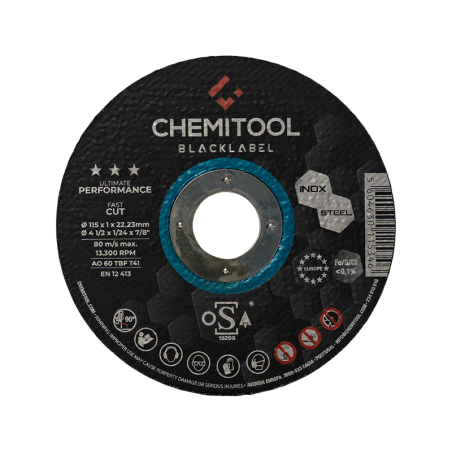 Disco de Corte Plano de Acero Inoxidable Ø230X1,9 CHEMITOOL BLACKLABE