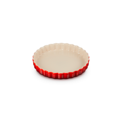 Stoneware Fluted Flan Dish 24cm Cerise - Heritage