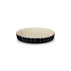 Stoneware Fluted Flan Dish 28cm Black Onyx - Heritage