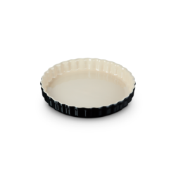 Stoneware Fluted Flan Dish 28cm Black Onyx - Heritage