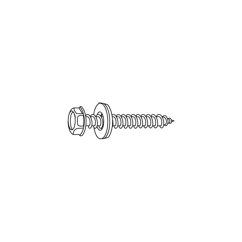CHEMITOOL FASTENERS Self Tapping Screw Hexagon Washer Head w/Sealing Washer A18 DIN 6928C 6,3X80 White Zinc plated