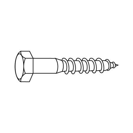 CHEMITOOL FASTENERS Hexagonal Head Choach Screw DIN 571 7X100 A2 Passivated Stainless Steel