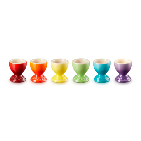 Set of 6 Egg Cups - Rainbow