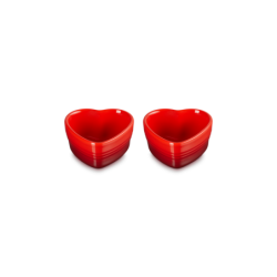 Set of 2 Heart Ramekins 300ml Cerise - L'Amour