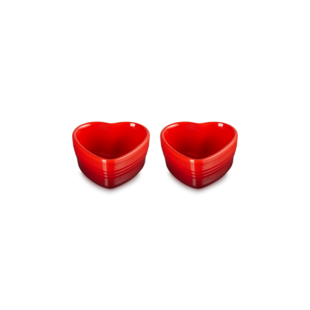 Set of 2 Heart Ramekins 300ml Cerise - L'Amour