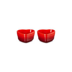 Set of 2 Heart Ramekins 300ml Cerise - L'Amour