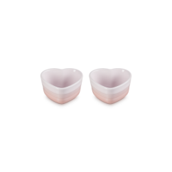 Set of 2 Heart Ramekins 300ml Shell Pink - L'Amour