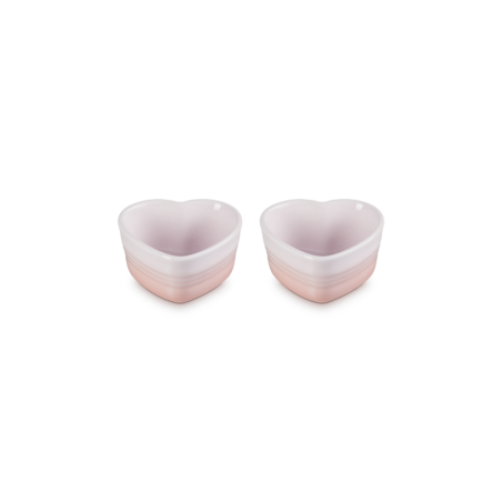 Set of 2 Heart Ramekins 300ml Shell Pink - L'Amour