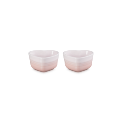 Set of 2 Heart Ramekins 300ml Shell Pink - L'Amour