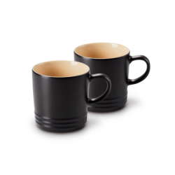 Set 2 Canecas Grés 350ml Preto Mate