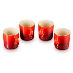 Stoneware Set of 4 Mugs 350ml Cerise